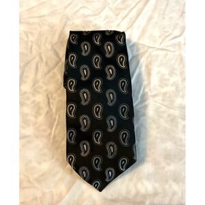 NEW Vintage John W Nordstrom Neck Tie Mens black grey paisley silk 4"x 58" NWT